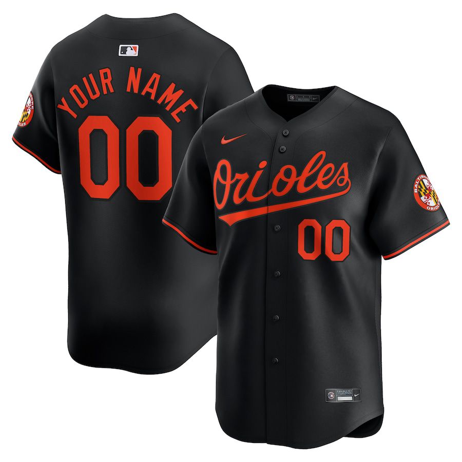 Men Baltimore Orioles Nike Black Alternate Limited Custom MLB Jersey->->Custom Jersey
